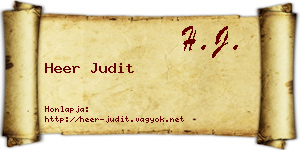 Heer Judit névjegykártya